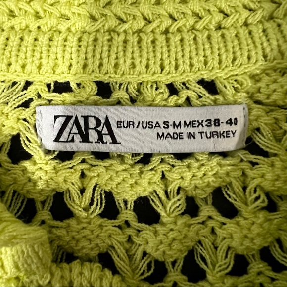 Zara Oversized Open Knit Popover Collared Shirt Size S-M - Picture 5 of 8